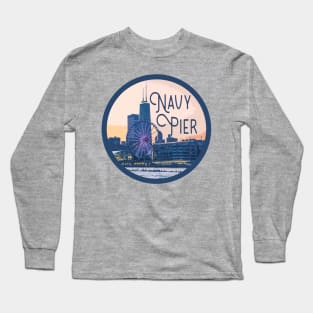 Navy Pier Decal Long Sleeve T-Shirt